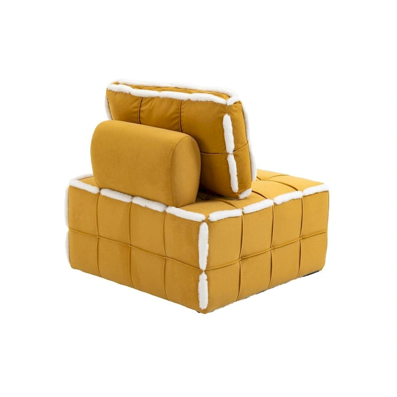 Fauteuil rembourré sans accoudoirs à assise profonde, canapé paresseux simple