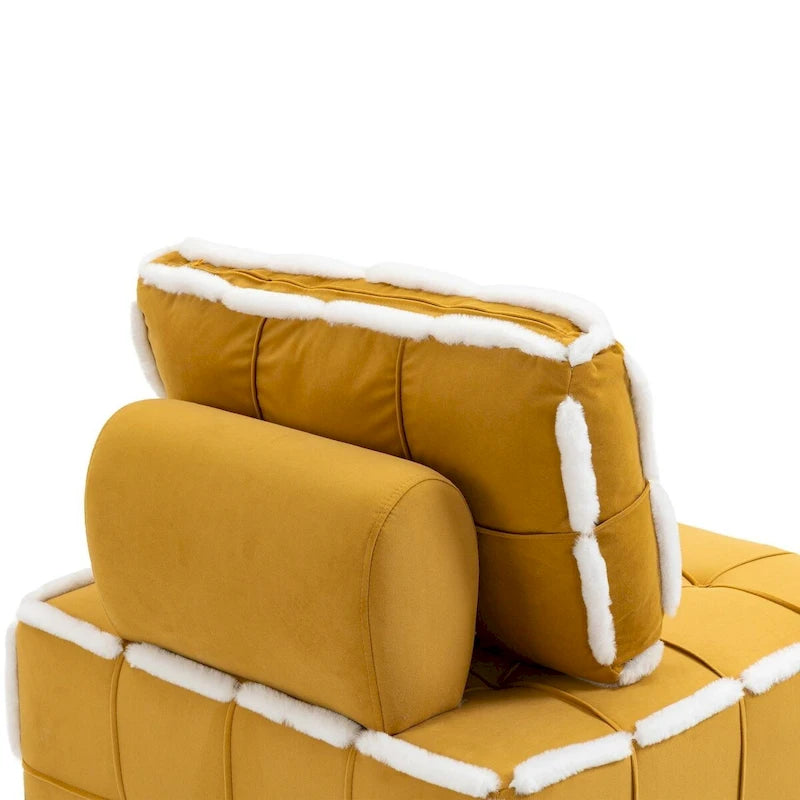 Fauteuil rembourré sans accoudoirs à assise profonde, canapé paresseux simple