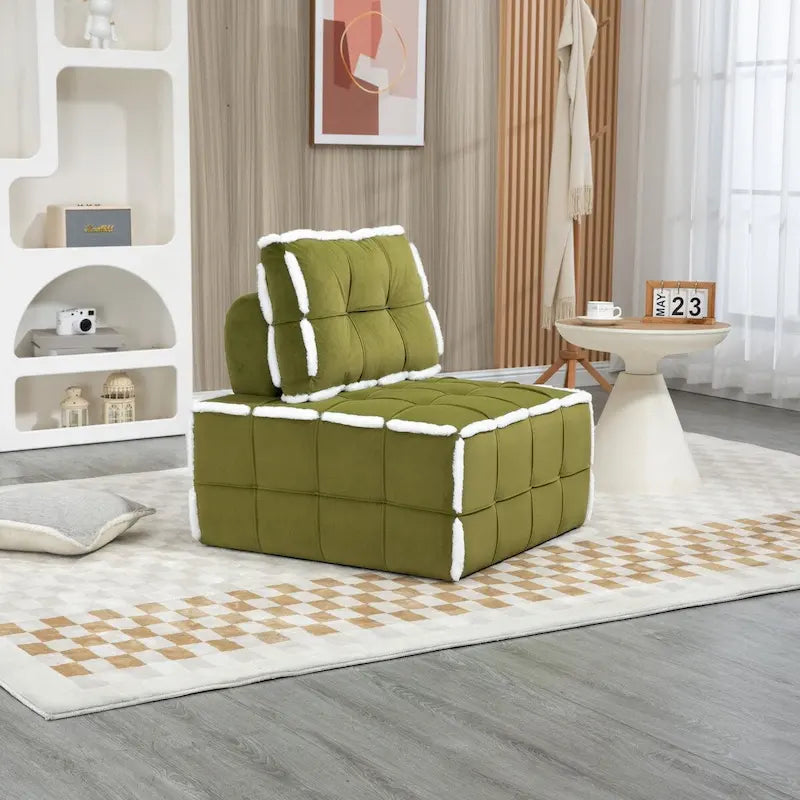Fauteuil rembourré sans accoudoirs à assise profonde, canapé paresseux simple
