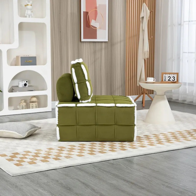 Fauteuil rembourré sans accoudoirs à assise profonde, canapé paresseux simple