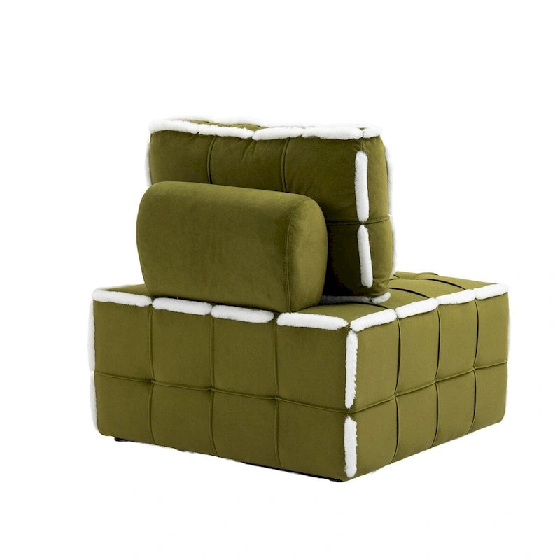 Fauteuil rembourré sans accoudoirs à assise profonde, canapé paresseux simple