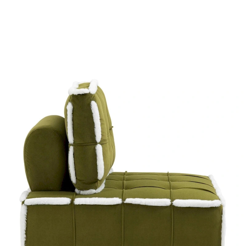 Fauteuil rembourré sans accoudoirs à assise profonde, canapé paresseux simple