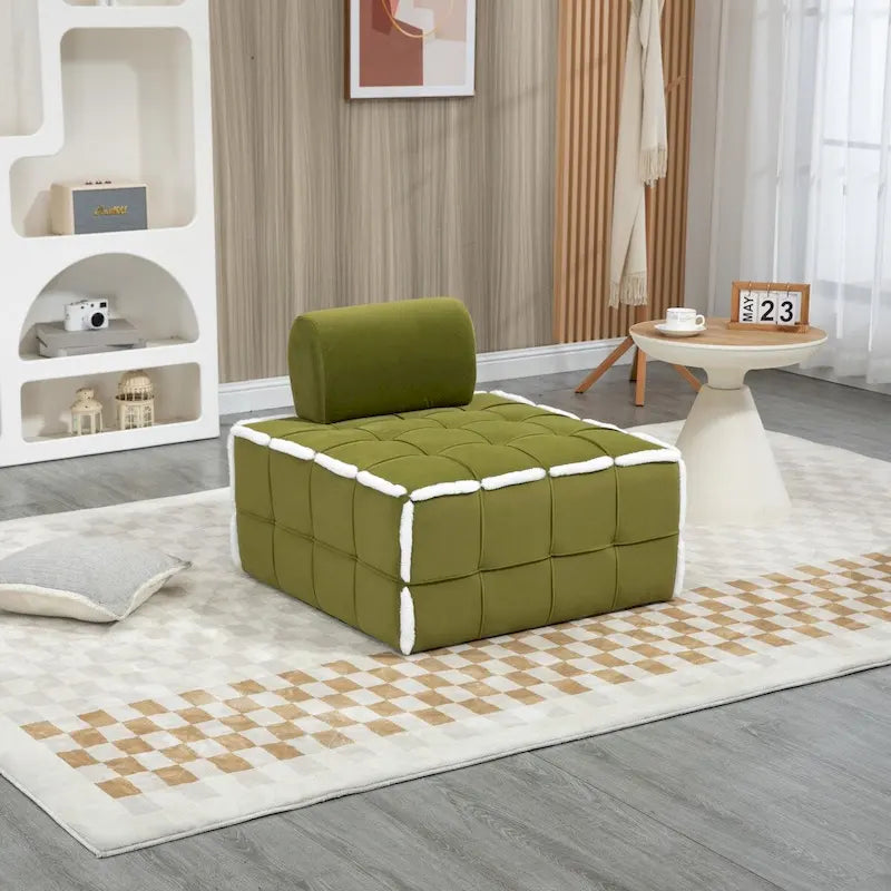 Fauteuil rembourré sans accoudoirs à assise profonde, canapé paresseux simple