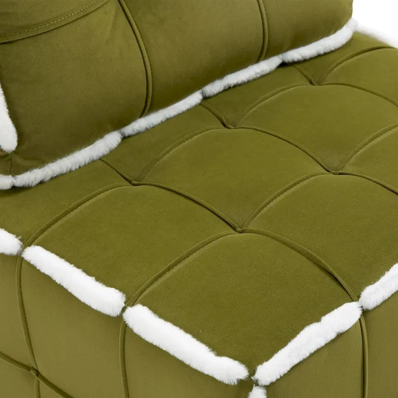 Fauteuil rembourré sans accoudoirs à assise profonde, canapé paresseux simple