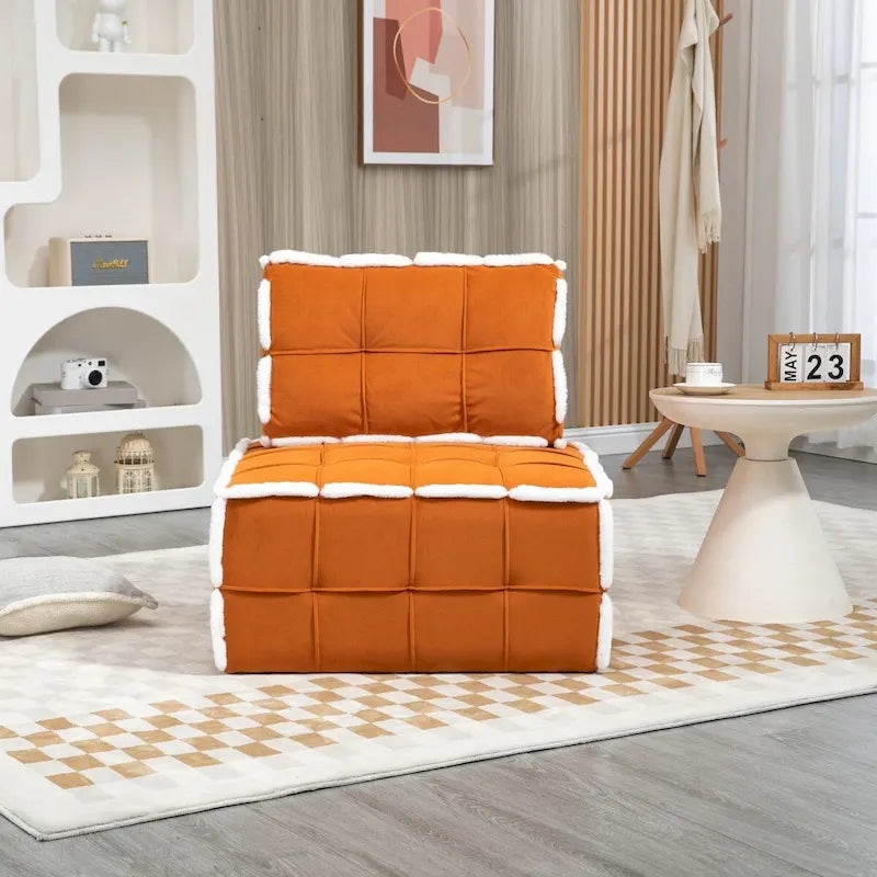 Fauteuil rembourré sans accoudoirs à assise profonde, canapé paresseux simple