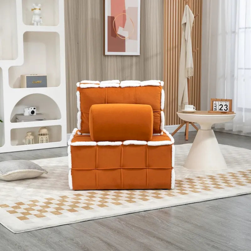 Fauteuil rembourré sans accoudoirs à assise profonde, canapé paresseux simple