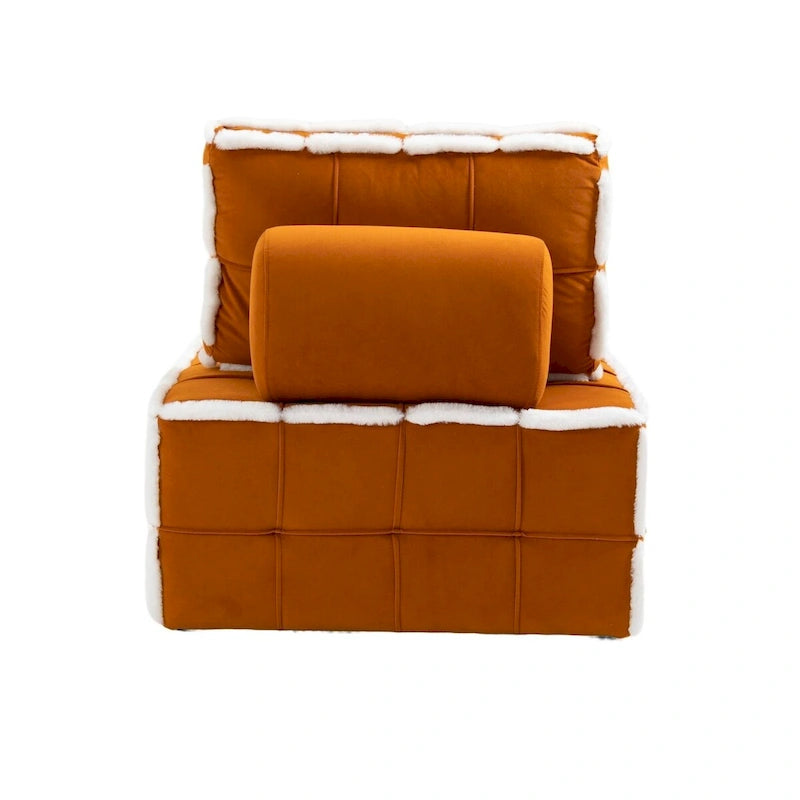 Fauteuil rembourré sans accoudoirs à assise profonde, canapé paresseux simple