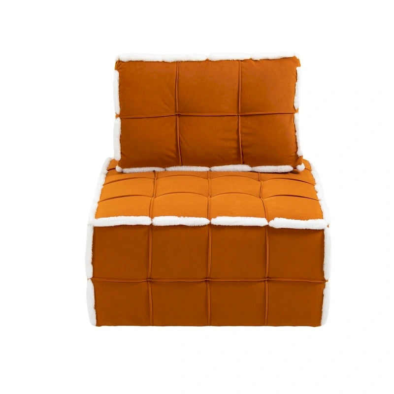 Fauteuil rembourré sans accoudoirs à assise profonde, canapé paresseux simple