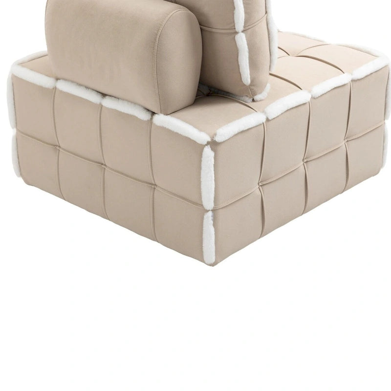 Fauteuil rembourré sans accoudoirs à assise profonde, canapé paresseux simple