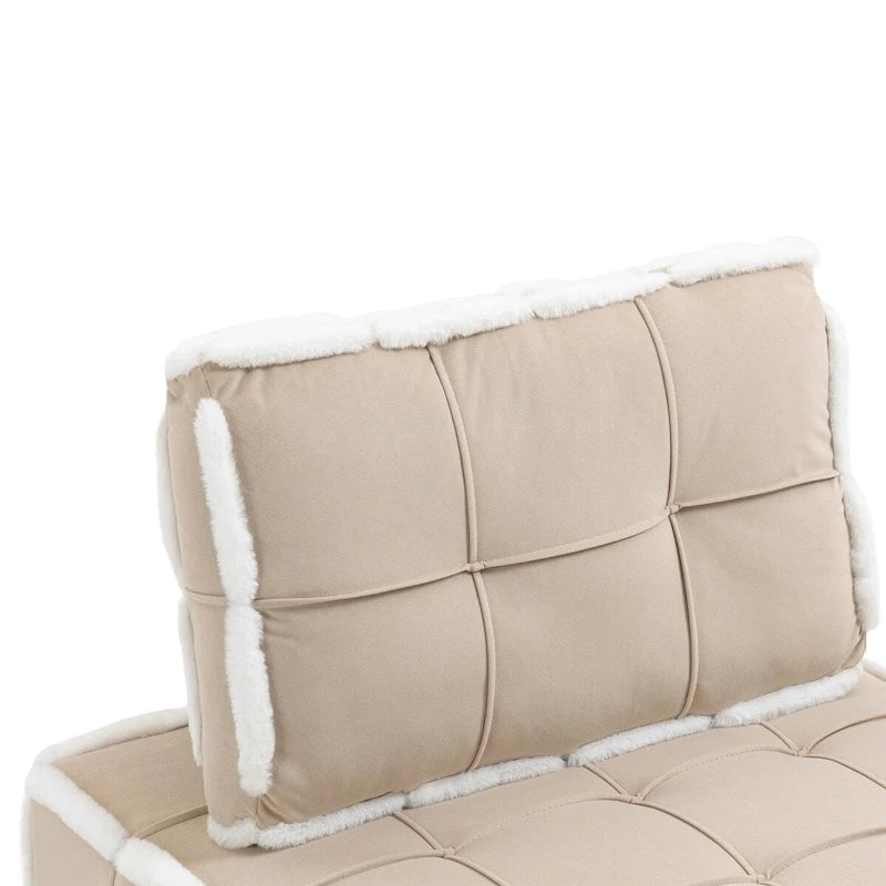 Fauteuil rembourré sans accoudoirs à assise profonde, canapé paresseux simple