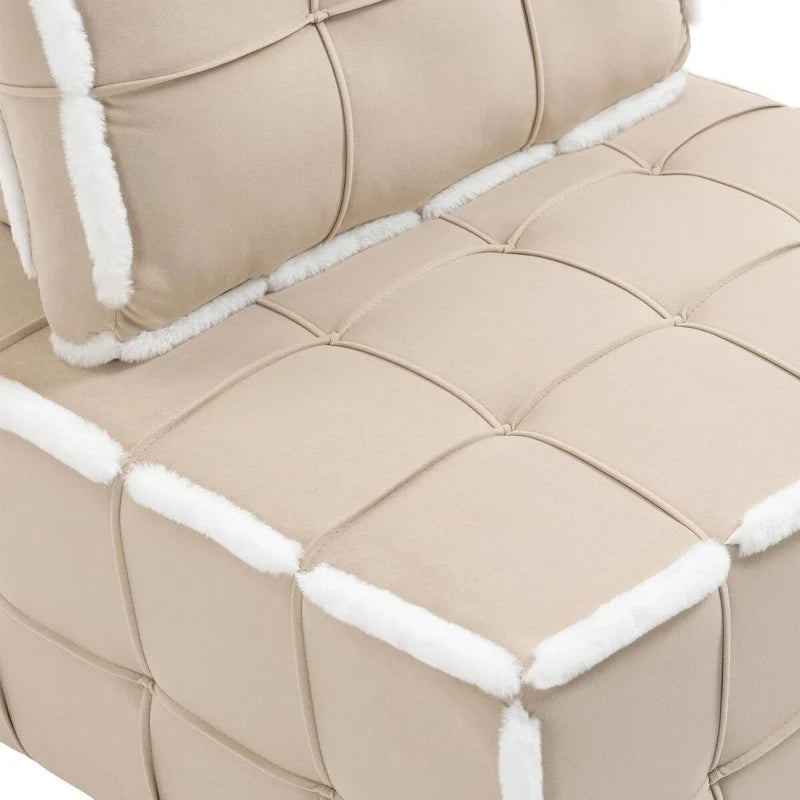 Fauteuil rembourré sans accoudoirs à assise profonde, canapé paresseux simple