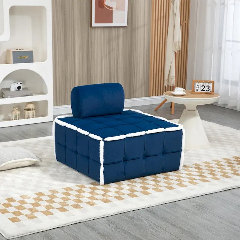 Fauteuil rembourré sans accoudoirs à assise profonde, canapé paresseux simple