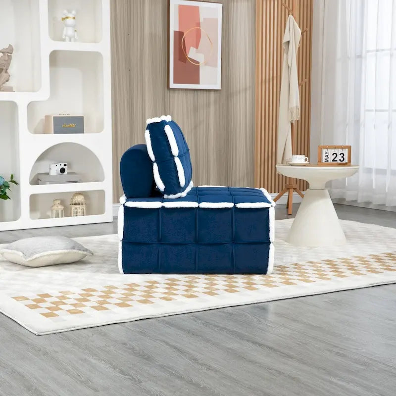 Fauteuil rembourré sans accoudoirs à assise profonde, canapé paresseux simple