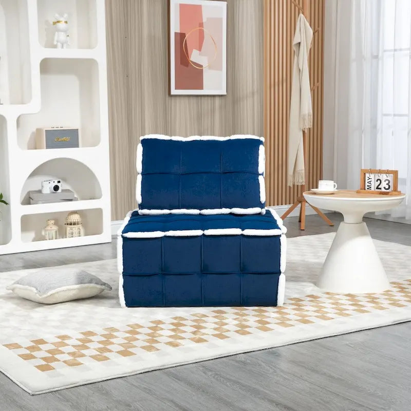 Fauteuil rembourré sans accoudoirs à assise profonde, canapé paresseux simple