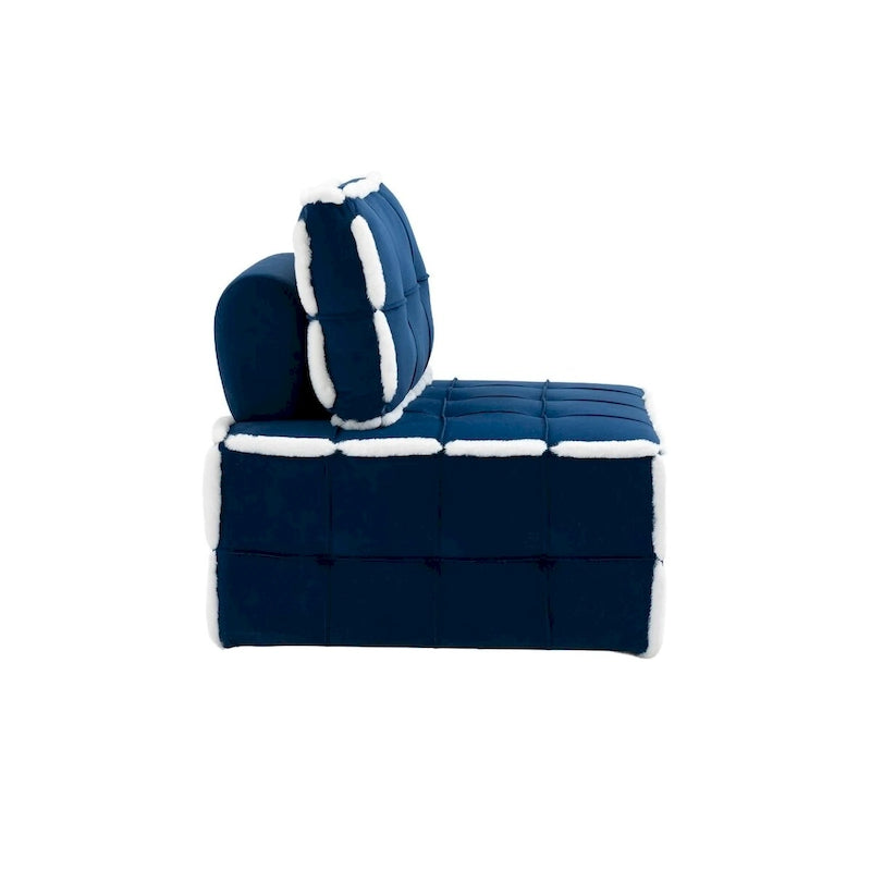 Fauteuil rembourré sans accoudoirs à assise profonde, canapé paresseux simple