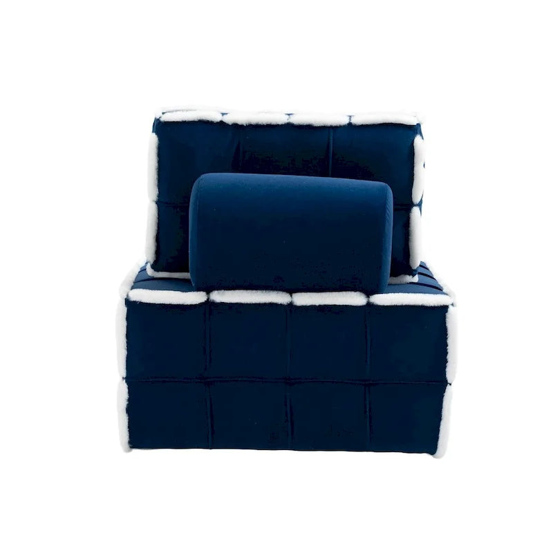 Fauteuil rembourré sans accoudoirs à assise profonde, canapé paresseux simple