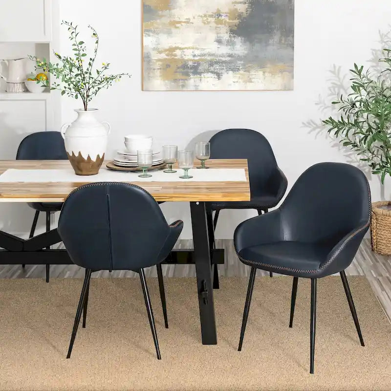 Glitzhome Lot de 2/4/6 Chaises de Salle à Manger d'Appoint en Similicuir de Style Mid-Century Modern