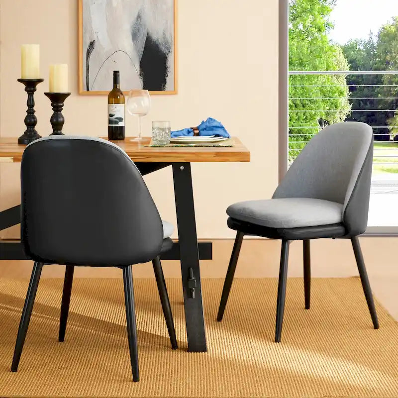 Glitzhome Lot de 2/4/6 Chaises de Salle à Manger d'Appoint en Similicuir de Style Mid-Century Modern