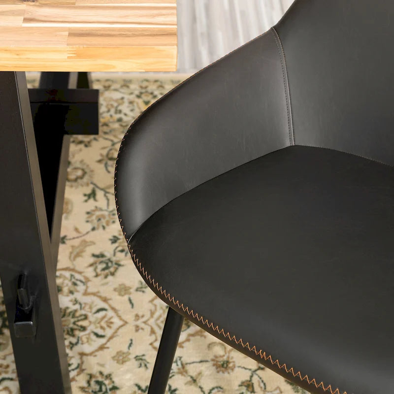 Glitzhome Lot de 2/4/6 Chaises de Salle à Manger d'Appoint en Similicuir de Style Mid-Century Modern