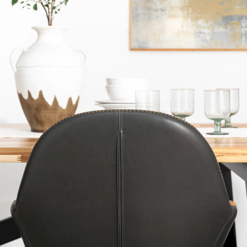 Glitzhome Lot de 2/4/6 Chaises de Salle à Manger d'Appoint en Similicuir de Style Mid-Century Modern