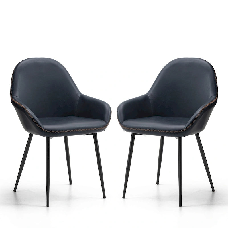 Glitzhome Lot de 2/4/6 Chaises de Salle à Manger d'Appoint en Similicuir de Style Mid-Century Modern