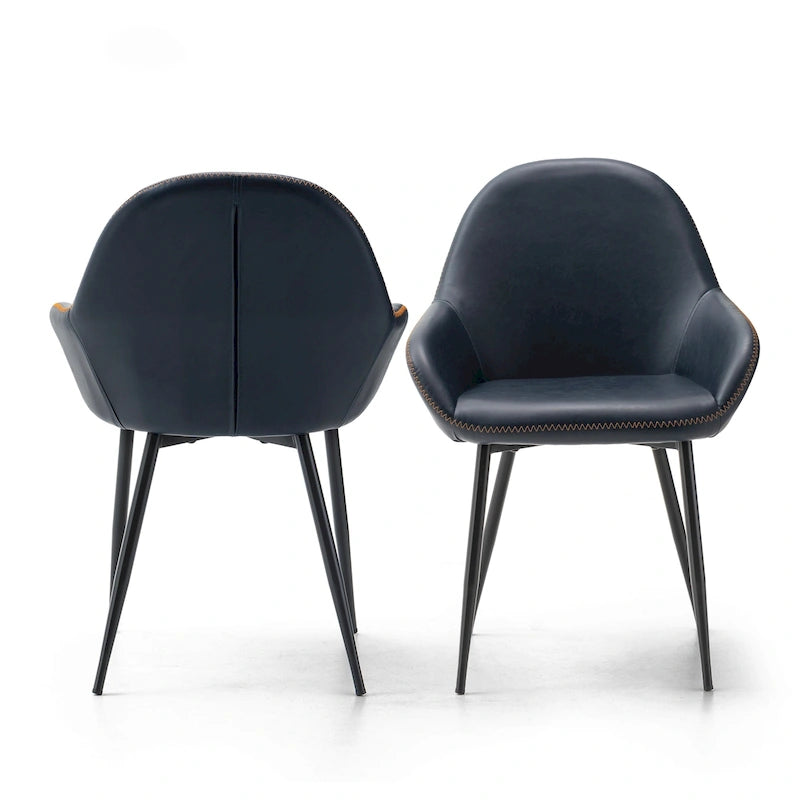 Glitzhome Lot de 2/4/6 Chaises de Salle à Manger d'Appoint en Similicuir de Style Mid-Century Modern