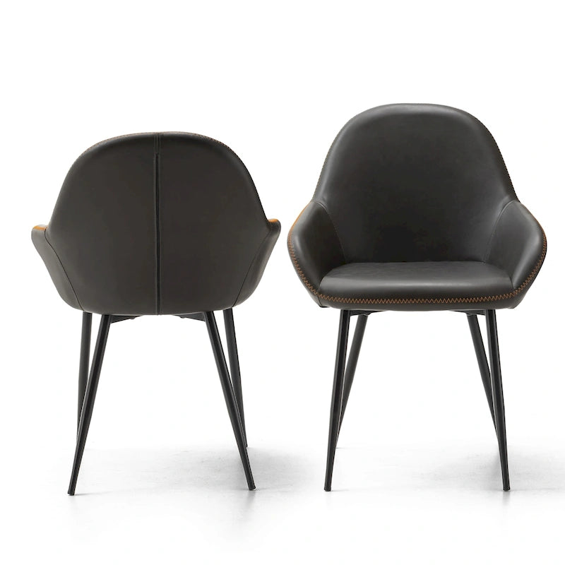 Glitzhome Lot de 2/4/6 Chaises de Salle à Manger d'Appoint en Similicuir de Style Mid-Century Modern