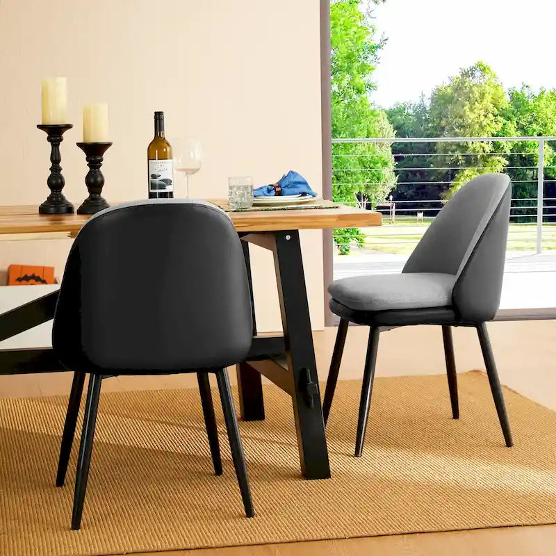 Glitzhome Lot de 2/4/6 Chaises de Salle à Manger d'Appoint en Similicuir de Style Mid-Century Modern