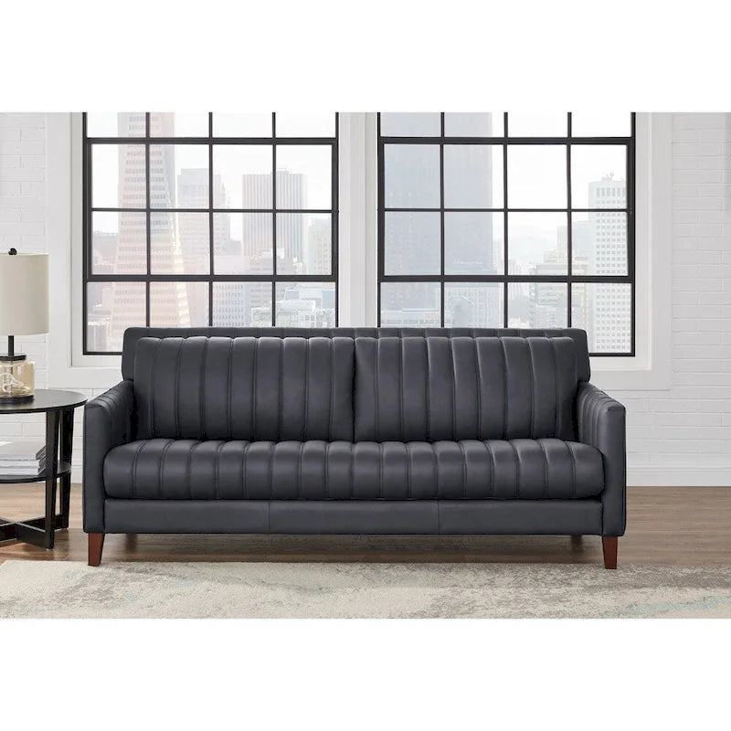 Ensemble canapé, causeuse et fauteuil en cuir pleine fleur Hydeline Ennis - Canapé, causeuse, fauteuil