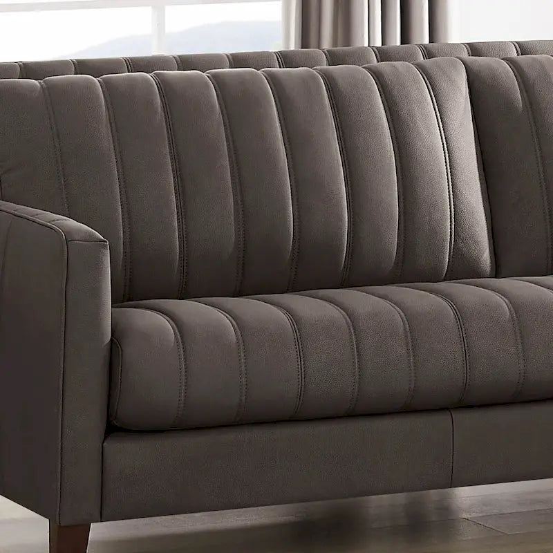 Ensemble canapé, causeuse et fauteuil en cuir pleine fleur Hydeline Ennis - Canapé, causeuse, fauteuil