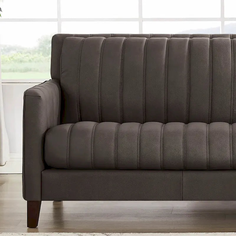 Ensemble canapé, causeuse et fauteuil en cuir pleine fleur Hydeline Ennis - Canapé, causeuse, fauteuil