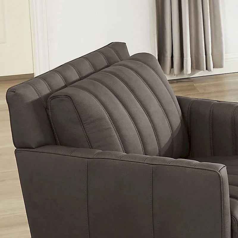 Ensemble canapé, causeuse et fauteuil en cuir pleine fleur Hydeline Ennis - Canapé, causeuse, fauteuil