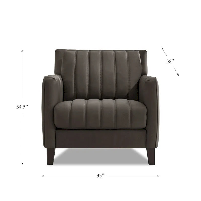 Ensemble canapé, causeuse et fauteuil en cuir pleine fleur Hydeline Ennis - Canapé, causeuse, fauteuil