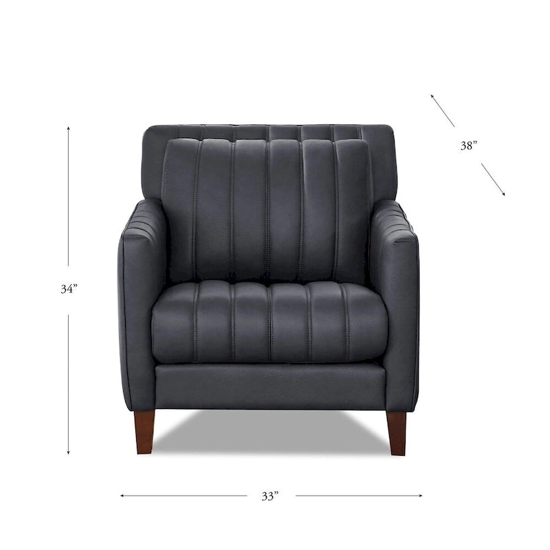 Ensemble canapé, causeuse et fauteuil en cuir pleine fleur Hydeline Ennis - Canapé, causeuse, fauteuil