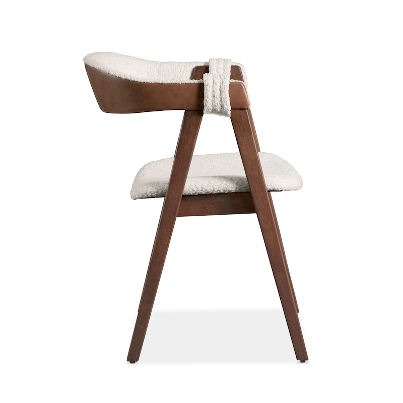 Chaises de salle à manger Shaw Mid-century en bois et bouclette par Furniture of America (Lot de 2)