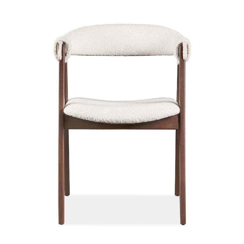 Chaises de salle à manger Shaw Mid-century en bois et bouclette par Furniture of America (Lot de 2)