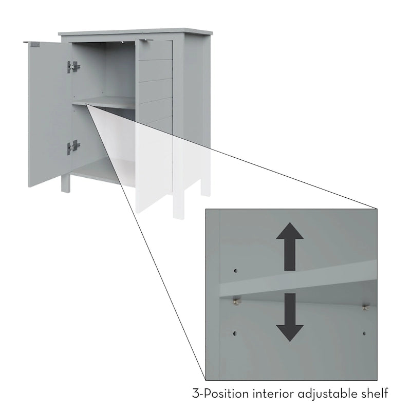 RiverRidge Madison Two-Door Bathroom and Laundry Storage Cabinet with Adjustable Shelf - N/A