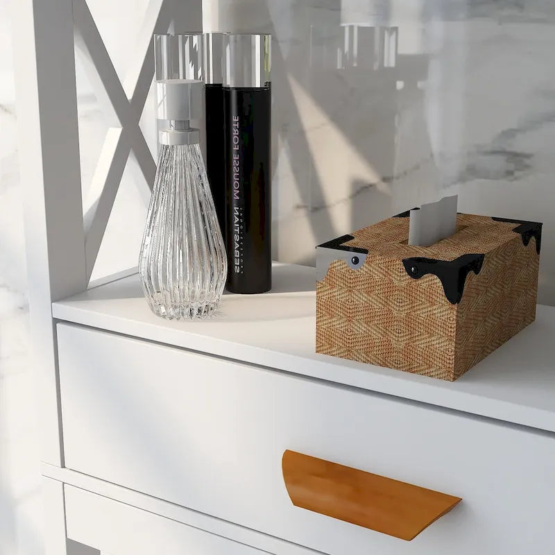 Meuble de rangement pour toilettes avec un tiroir et 2 étagères – Blanc