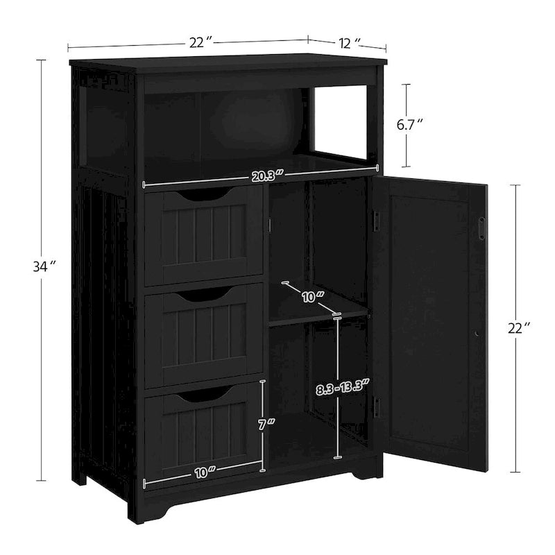 Yaheetech Bathroom Floor Cabinet Bedroom Cabinet Storage Organizer