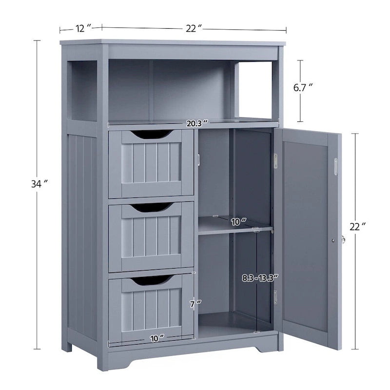 Yaheetech Bathroom Floor Cabinet Bedroom Cabinet Storage Organizer