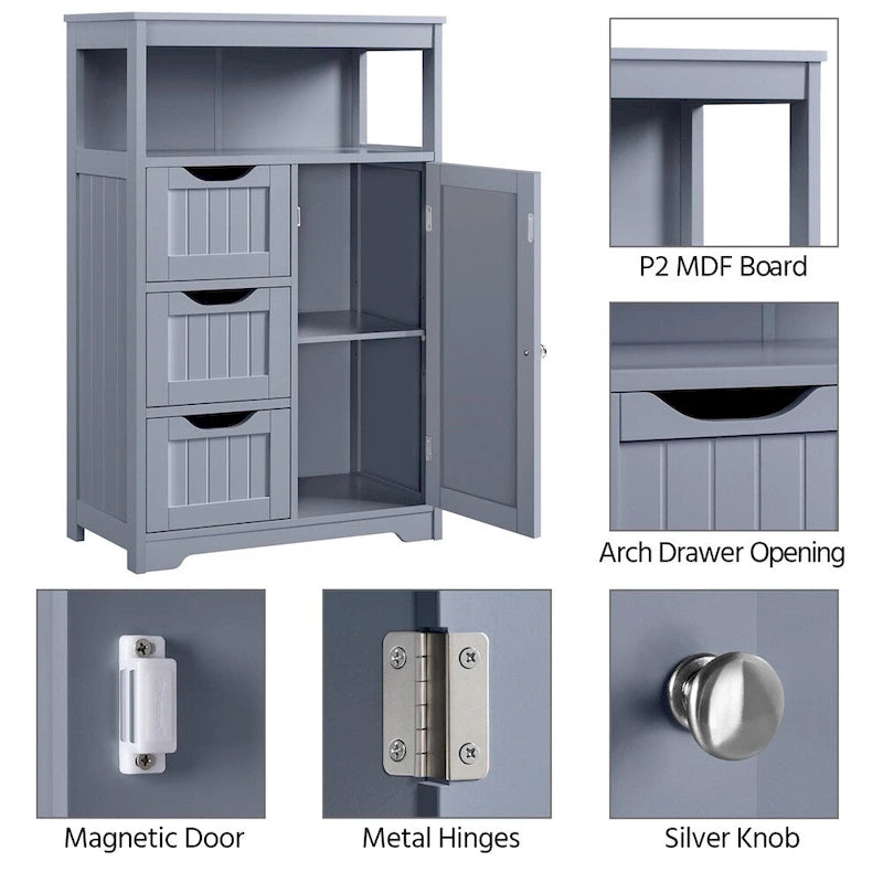 Yaheetech Bathroom Floor Cabinet Bedroom Cabinet Storage Organizer