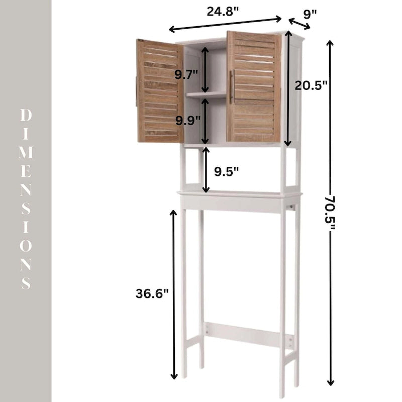 Stockholm Over The Toilet Storage Cabinet Space Saver - 24.80 L x 9 W x 70.50 H