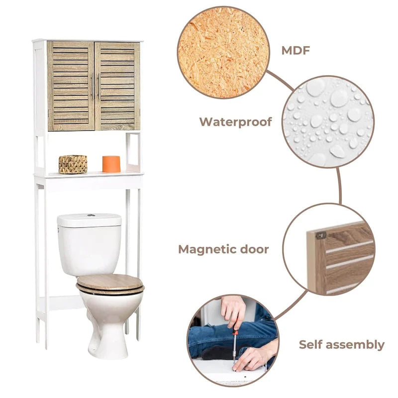 Stockholm Over The Toilet Storage Cabinet Space Saver - 24.80 L x 9 W x 70.50 H