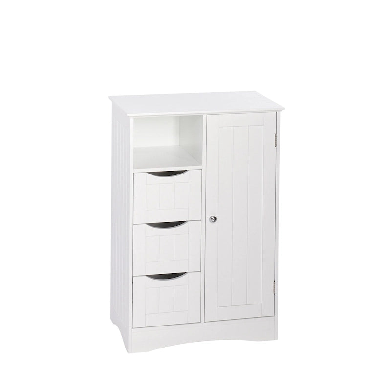 Armoire de rangement RiverRidge Ashland à porte simple pour salle de bain et buanderie avec 3 tiroirs, étagère ouverte et réglable