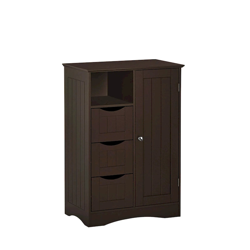 Armoire de rangement RiverRidge Ashland à porte simple pour salle de bain et buanderie avec 3 tiroirs, étagère ouverte et réglable