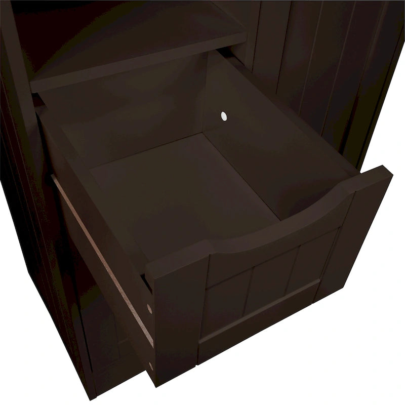 Armoire de rangement RiverRidge Ashland à porte simple pour salle de bain et buanderie avec 3 tiroirs, étagère ouverte et réglable