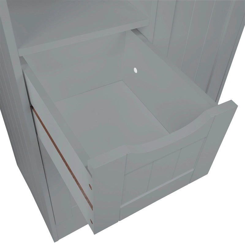 Armoire de rangement RiverRidge Ashland à porte simple pour salle de bain et buanderie avec 3 tiroirs, étagère ouverte et réglable