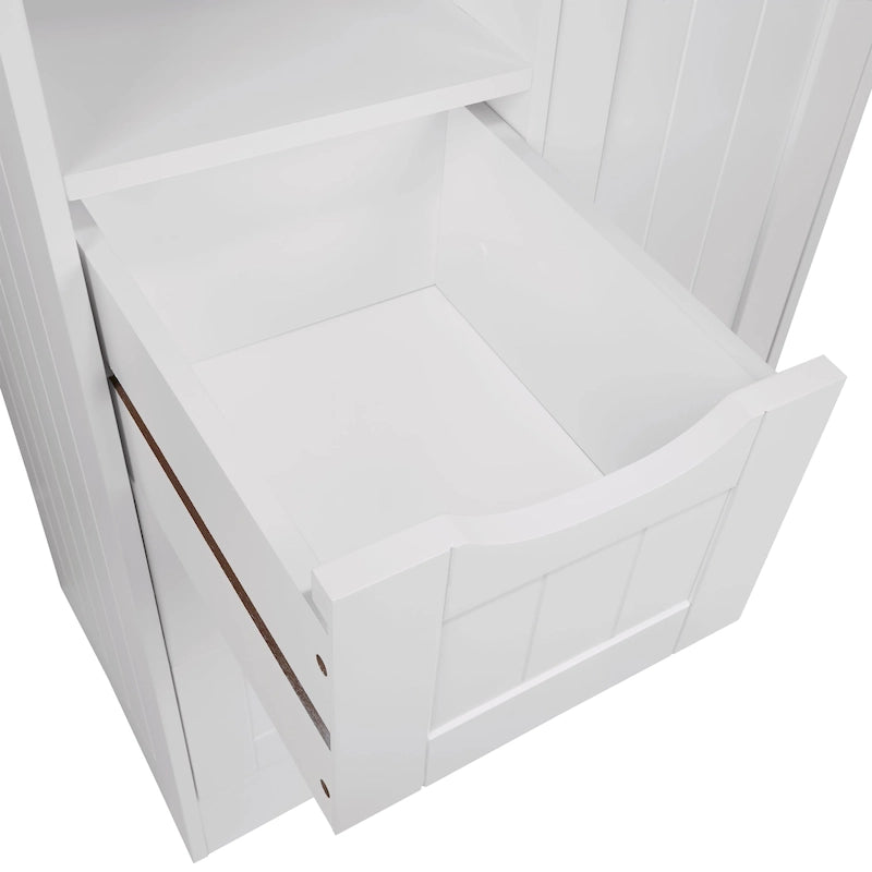 Armoire de rangement RiverRidge Ashland à porte simple pour salle de bain et buanderie avec 3 tiroirs, étagère ouverte et réglable
