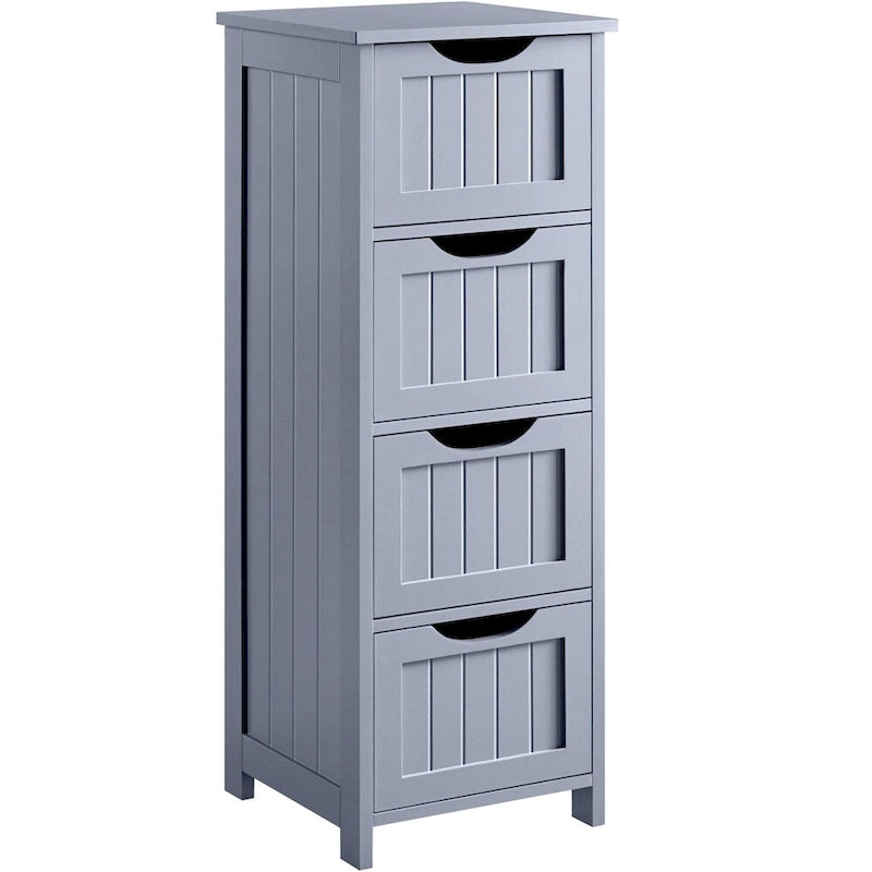 Yaheetech Bathroom Floor Cabinet Slim Bath Cabinet with 4 Drawers