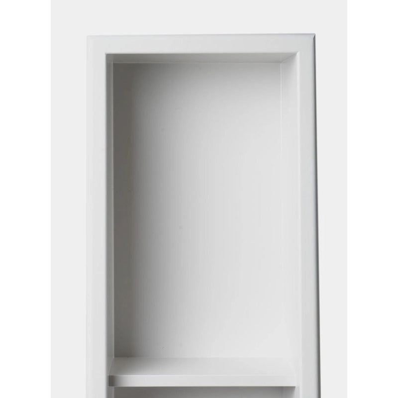 ALFI brand 8  x 36  White Matte Stainless Steel Vertical Triple Shelf Bath Shower Niche